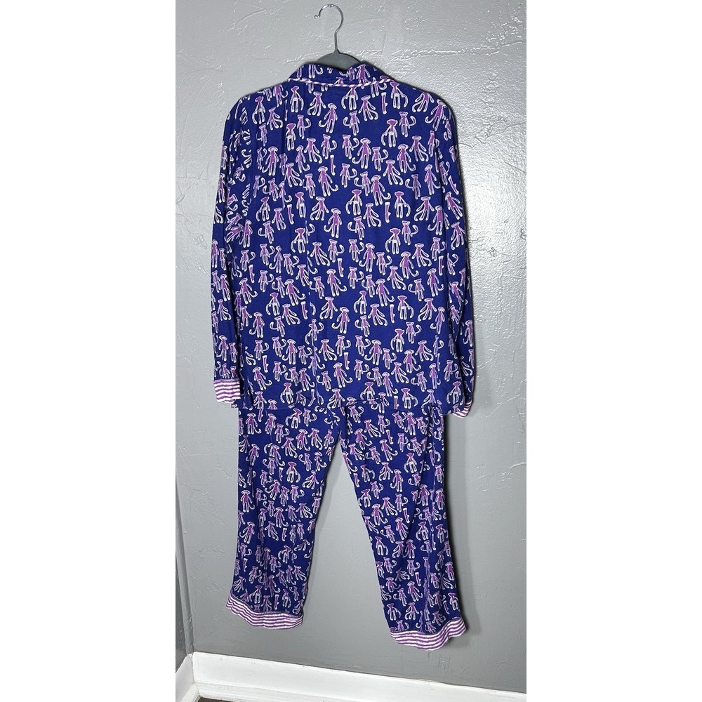 Munki Munki Women's Pajama Set Long Sleeve Button Down Shirt & Bottoms